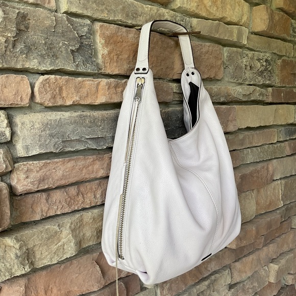 Rebecca Minkoff Pale Lilac Leather Hobo Bag - Picture 2 of 15